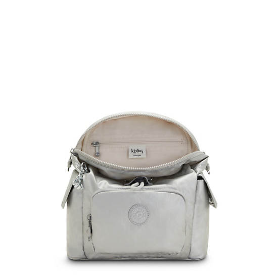 Kipling City Pack Mini Classic Metallic Hátizsák Titán | HU 1481NW